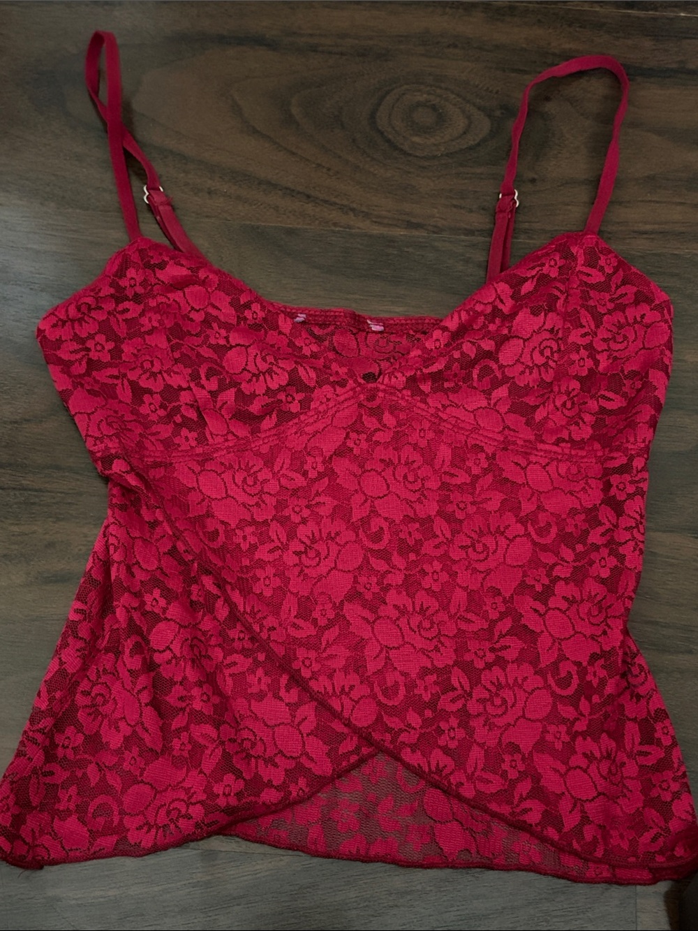 Edikted Red Lace Cami Tank Top